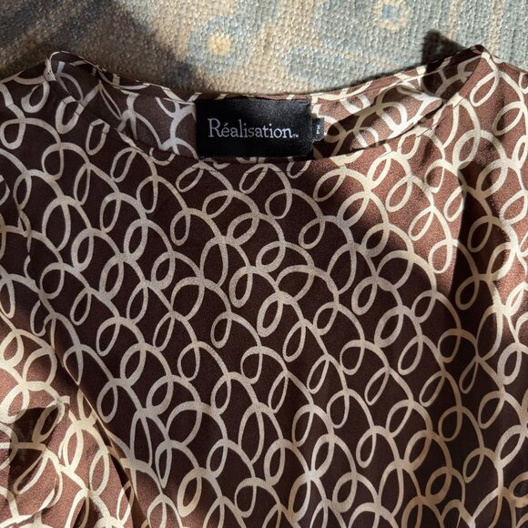 Realisation Par The Rainey Mini Dress in Landline Brown, XL - Picture 6 of 6